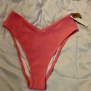 Adorable scrunch ribbed high waisted bikini bottoms!